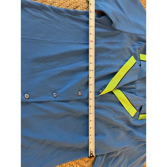 Vintage Lilli Ann Collections Blue and Green blouse Union Made SZ 12 - Picture 7 of 10